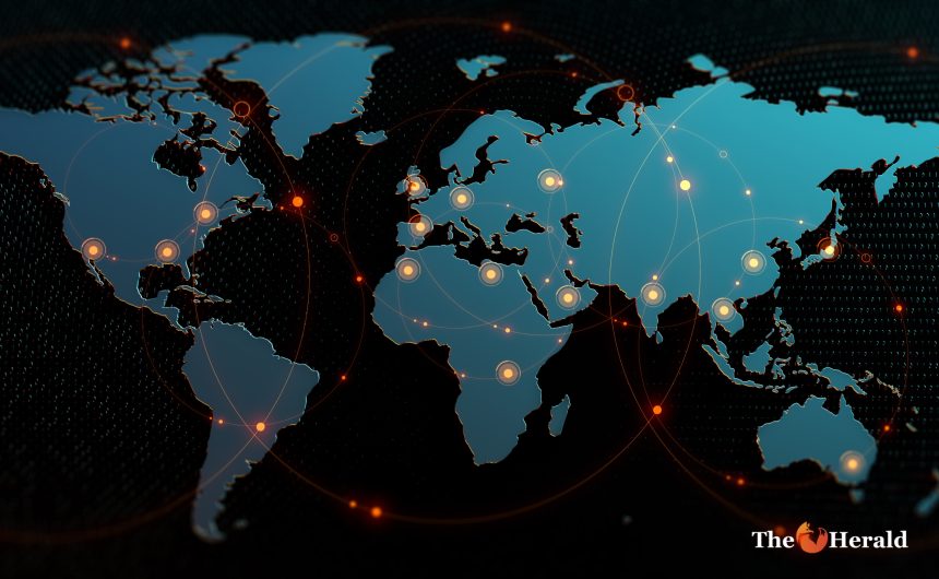 World map north-south