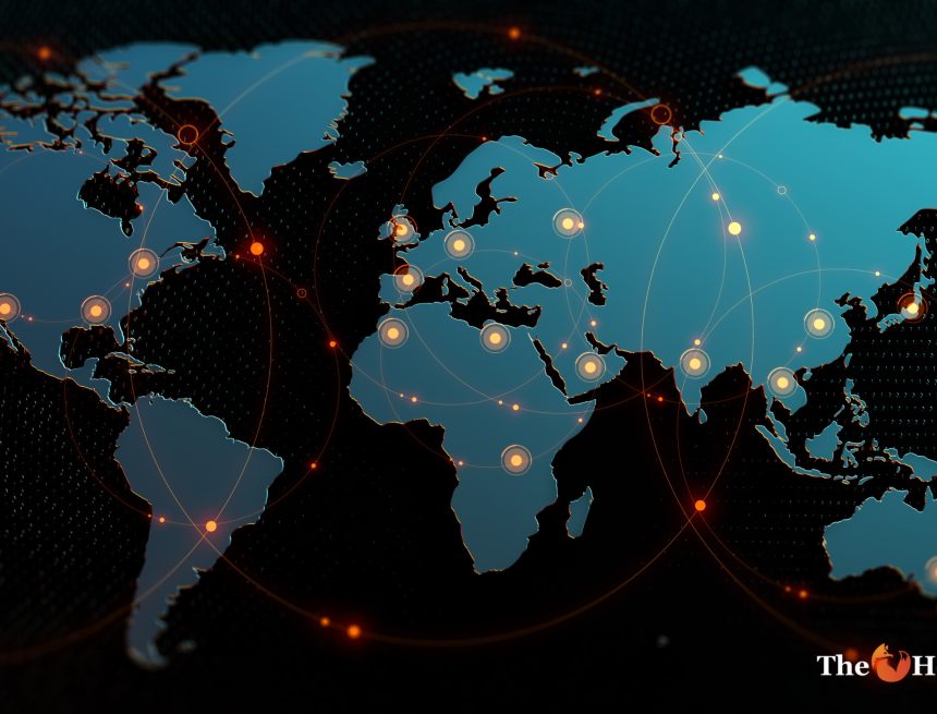 World map north-south
