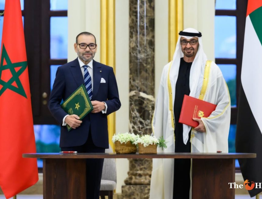 العاهل المغربي محمد السادس والشيخ محمد بن زايد آل نهيان رئيس دولة الإمارات العربية المتحدة