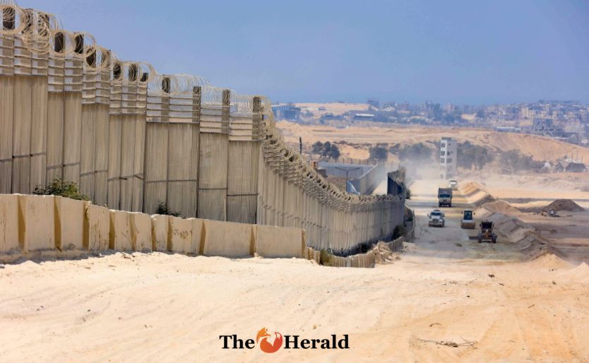 Vue du corridor de Philadelphie entre le sud de la bande de Gaza et l’Égypte, le 15 juillet 2024.