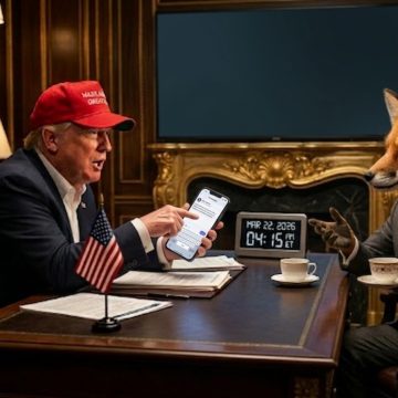 الثَّعلبُ أبو الصَّفَقاتِ ودُونالد تْرَامب أبو الأرْبَاح : الثعلب البرتقالي يحاور الرئيس البرتقالي عاشق التغريدات (2/10)