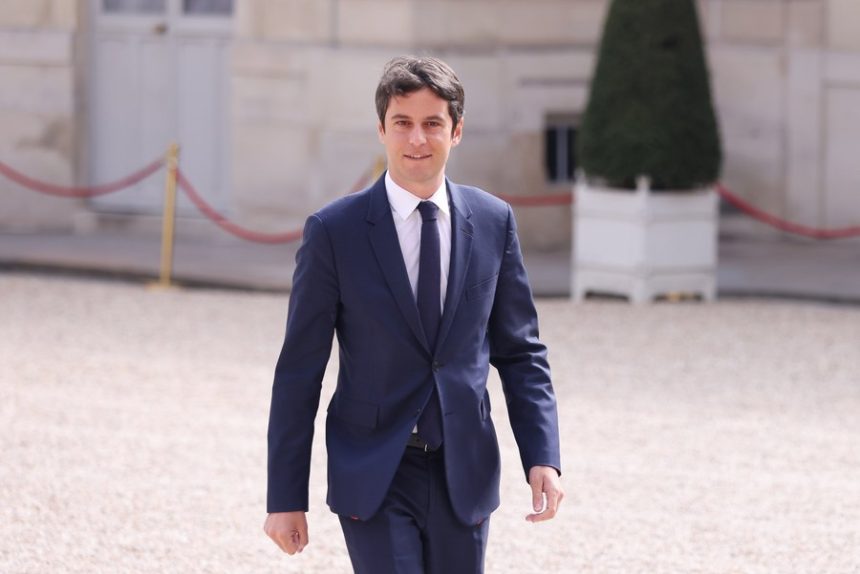 This file photo taken on May 7, 2022 shows Gabriel Attal at the Elysee Palace in Paris, France. (Xinhua/Gao Jing)