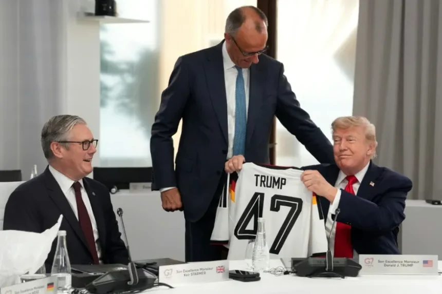 2026-06-16T133A083A05Z-91597374 قمة G7 في قمة إيفيان: ترامب يتسلم قميص ألمانيا ويراهن على “اختراق” إيران لإنقاذ العلاقات المتوترة